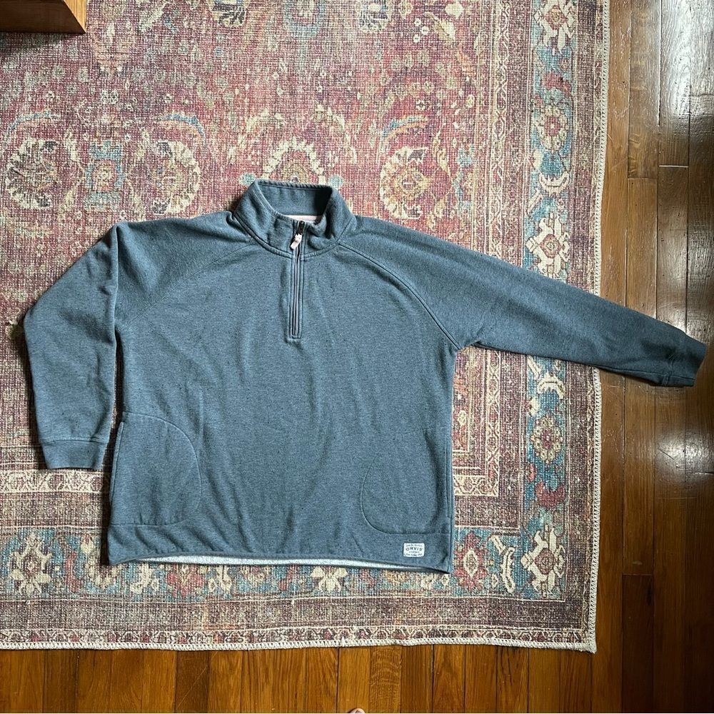 Women’s Orvis XL Blue Heathered Quarter Zip sweater
